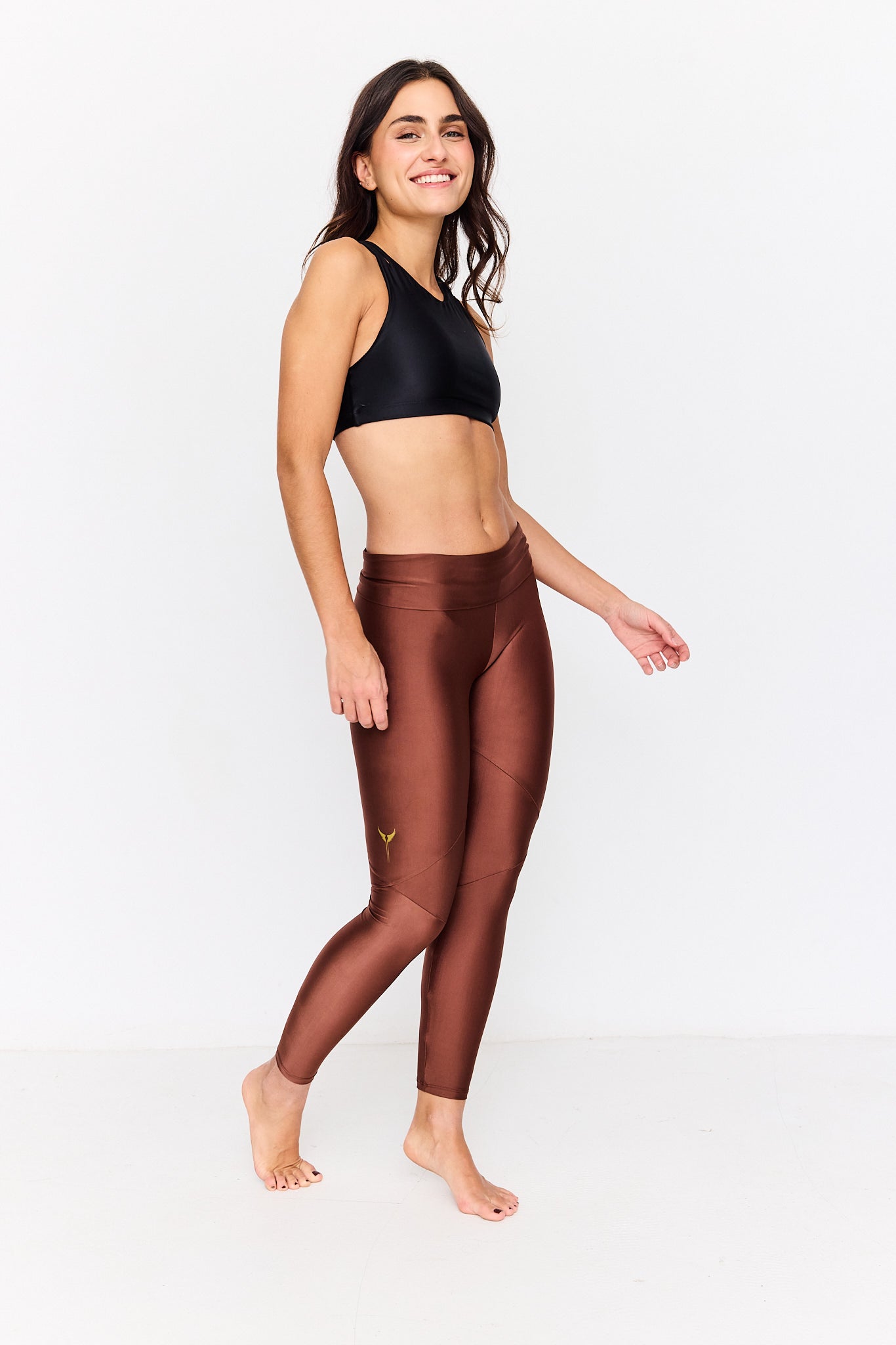 mallas de yoga marrones