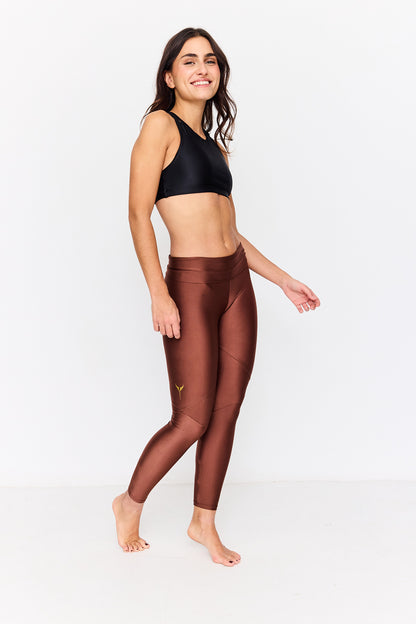 mallas de yoga marrones