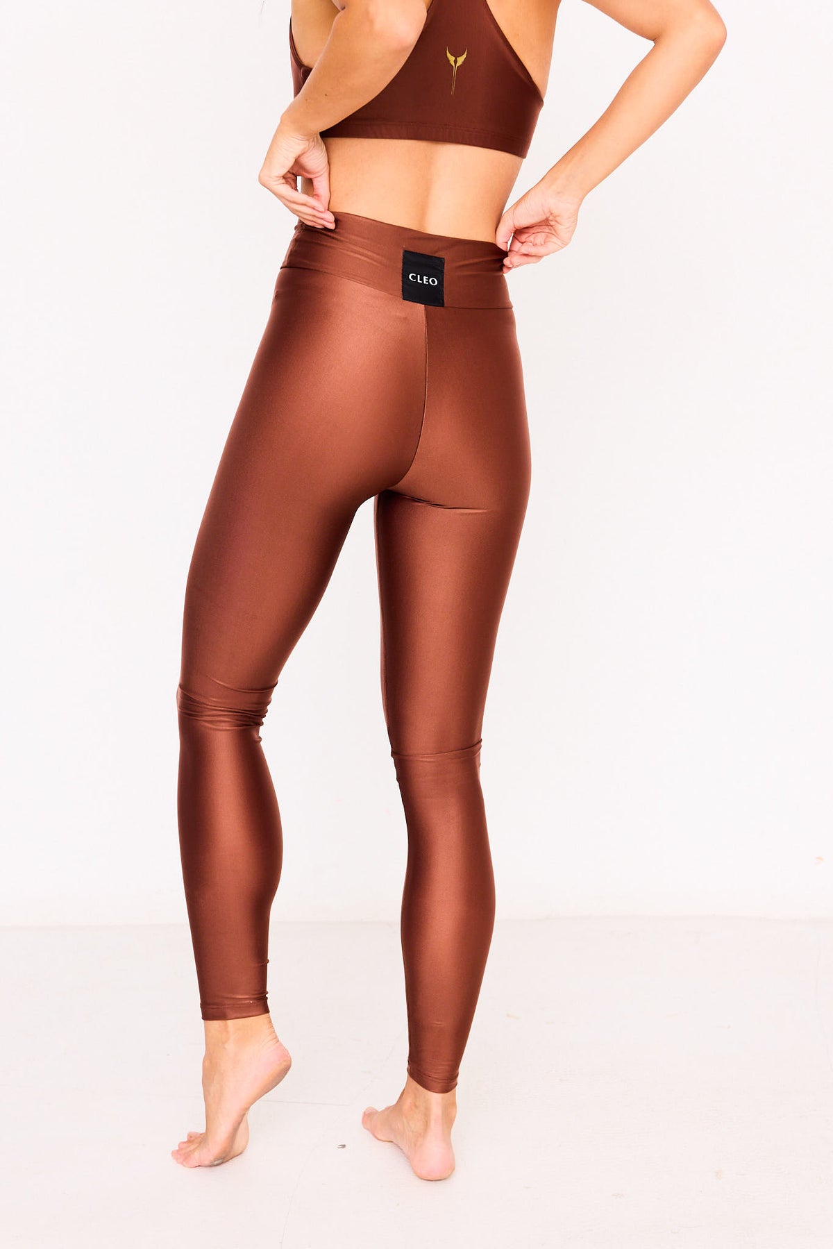 Legging KORE Capuccino – legging de yoga marrón, vista de espalda