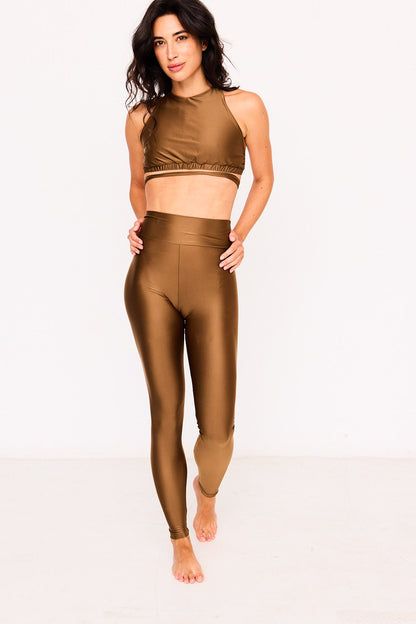 Legging KORE Espresso – legging de yoga marrón tostado, de frente