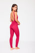 mono de yoga rojo