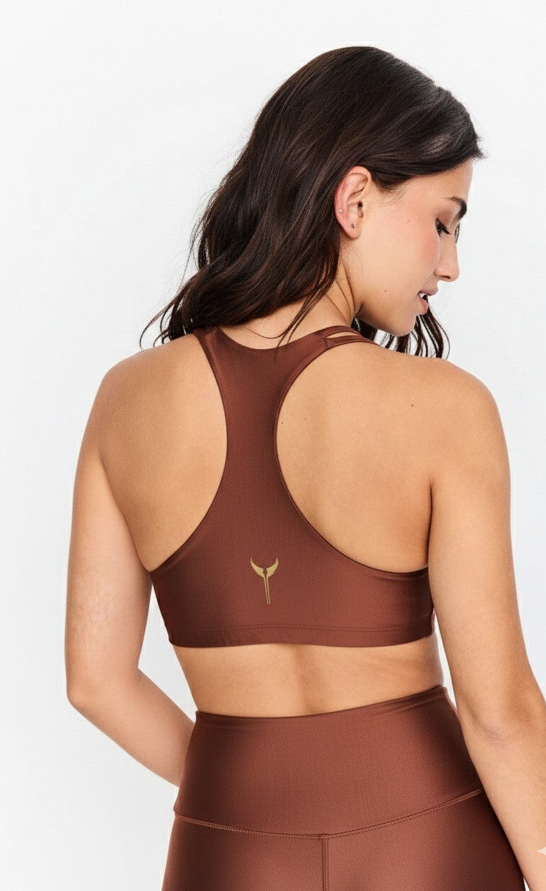 top de yoga marron