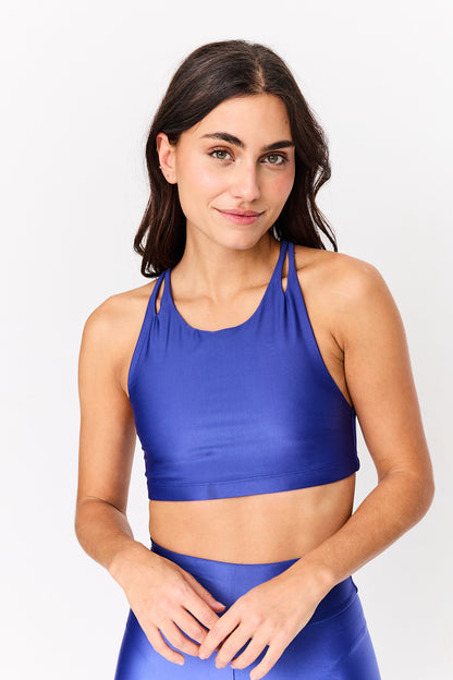 top de yoga azul